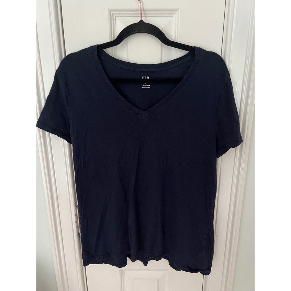 Gap Favorite T Navy Blue V-Neck Short Sleeve Cotton T-Shirt Womens XL